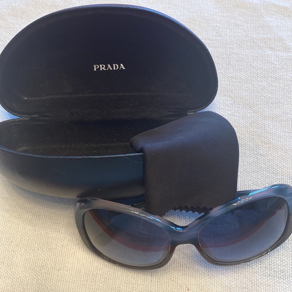 Authentic Prada Lavender and Blue Tortoise Shell Sunglasses - Picture 2 of 8